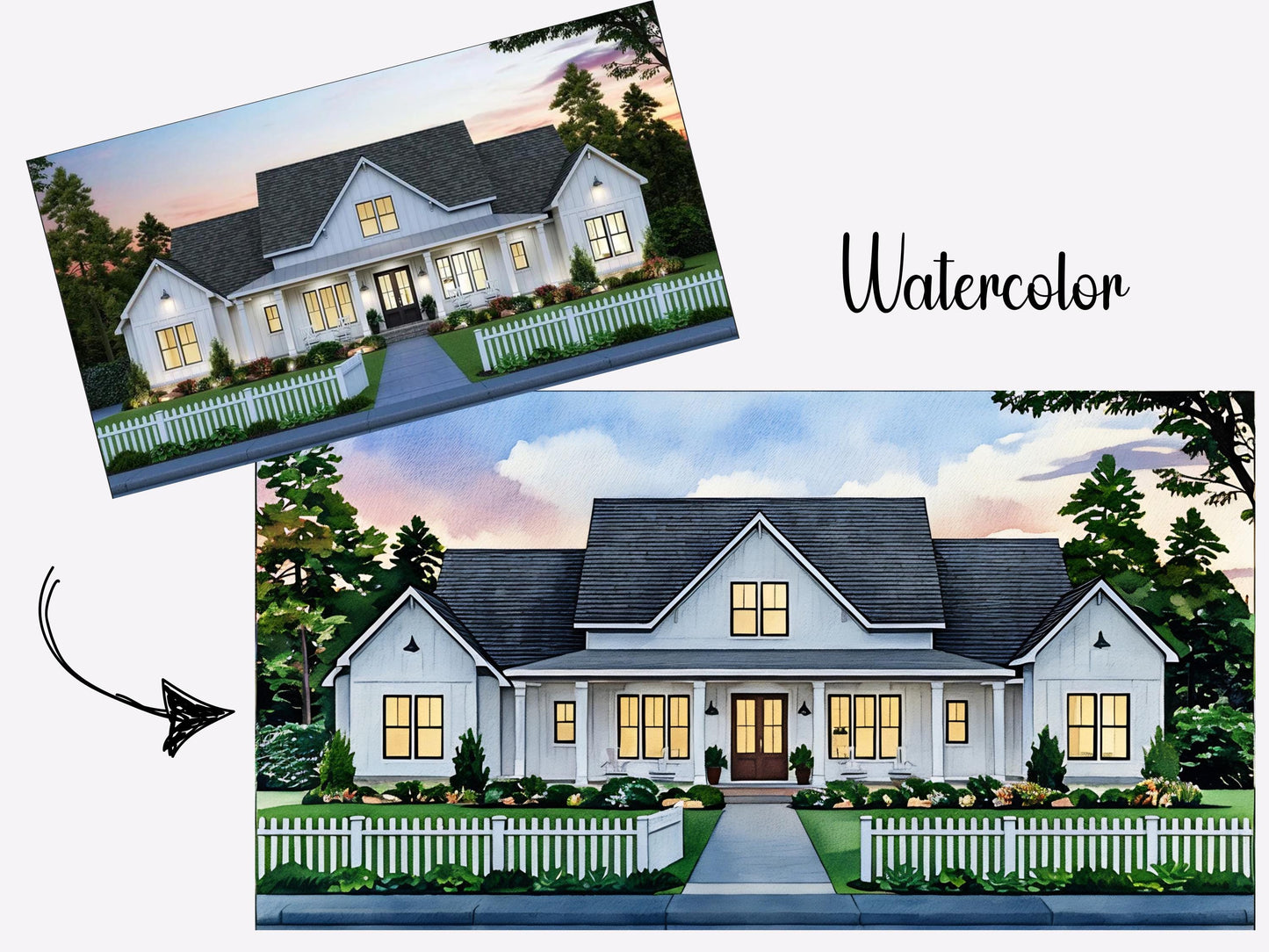 Home portrait, house painting, housewarming gift, our first home sign, home sweet home sign, watercolor home, house portrait, realtor gift