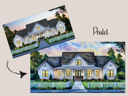 Home portrait, house painting, housewarming gift, our first home sign, home sweet home sign, watercolor home, house portrait, realtor gift