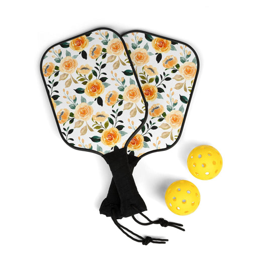 Cottagecore Floral Pickleball Set - Vibrant Paddles & Balls, Best Gift for Sports Lovers, Fun Outdoor Activity