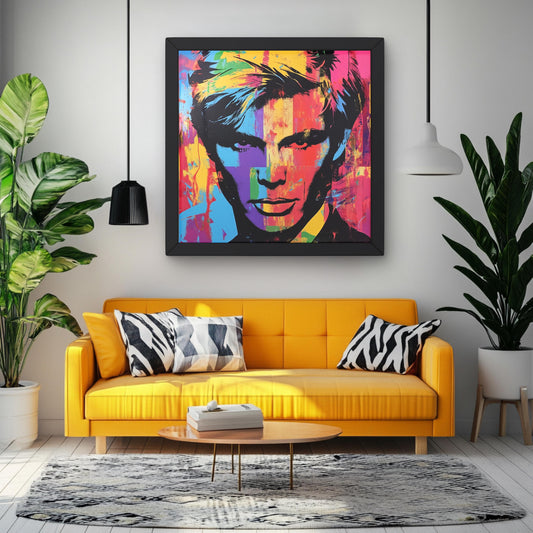 Andy Warhol Inspired Canvas Print, Modern Pop Art, Vibrant Bright Colors, Statement Art Piece, Wall Art for Home Decor, Unique Gift Idea