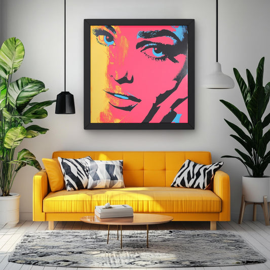 Andy Warhol Inspired Canvas Print, Modern Pop Art, Vibrant Bright Colors, Statement Art Piece, Wall Art for Home Decor, Unique Gift Idea